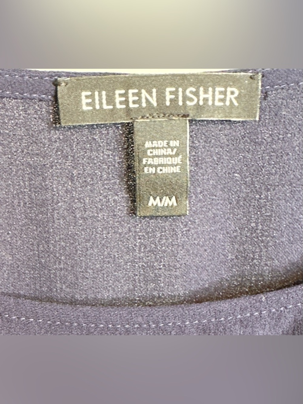Eileen Fisher Ink Navy Blue Silk Georgette Chiffon Long Tank Top Shirt Blouse - Picture 10 of 14